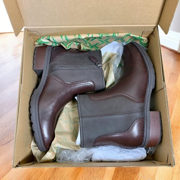 Eastland Women's Meander Ankle Boot Brown Leather Side Zip Western Size 9 NIB - Picture 2 of 13
